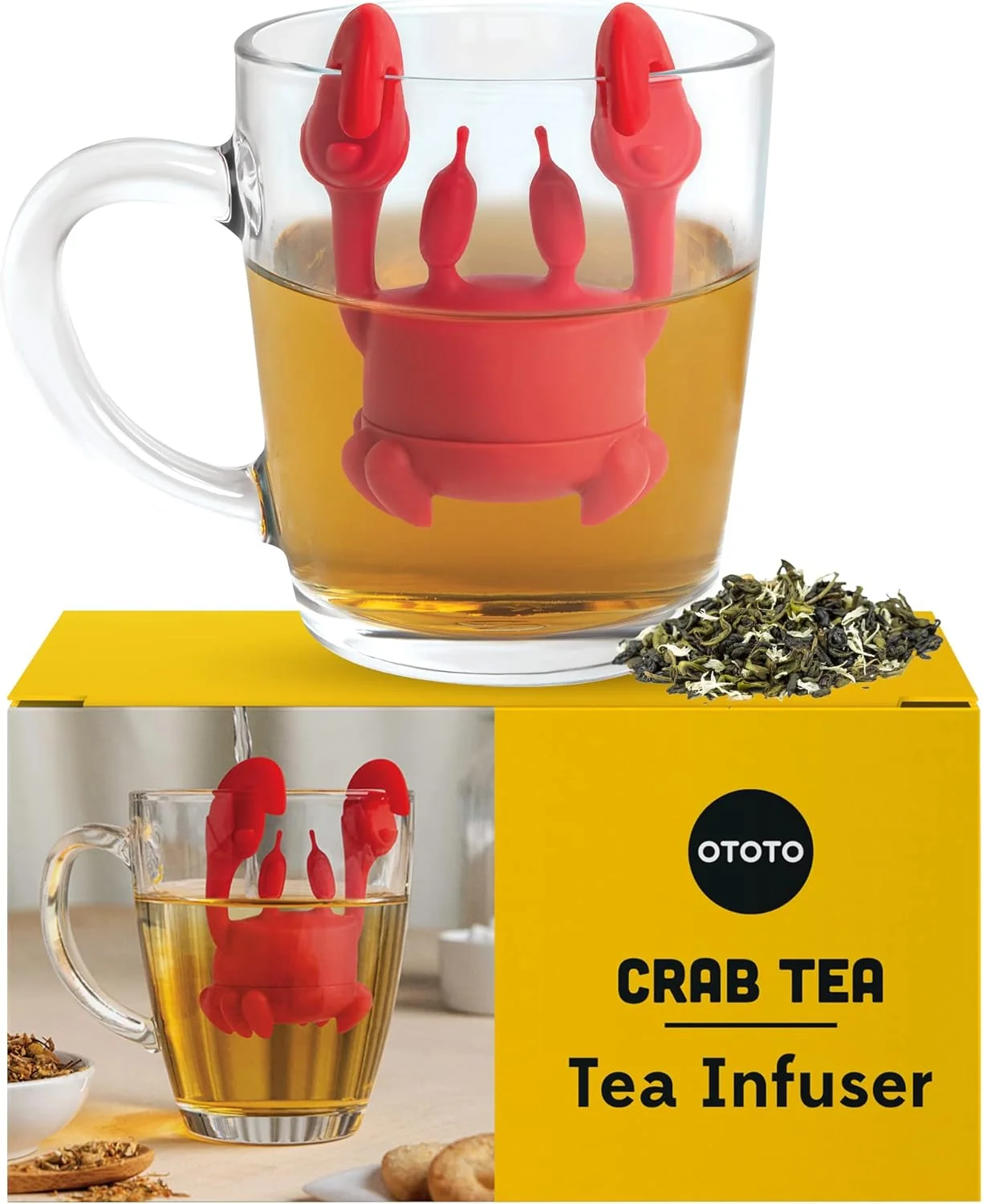 Proven NEW Crab Tea Infuser by Ototo – Cute Tea Infuser Tea Accessories For Tea Lovers Kitchen Accessories Funny Gifts Tea Infusers Loose Tea Fine