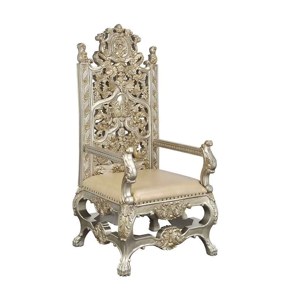 High-Quality Danae – Arm Chair Set of 2 – Synthetic Leather Champagne Gold Organic