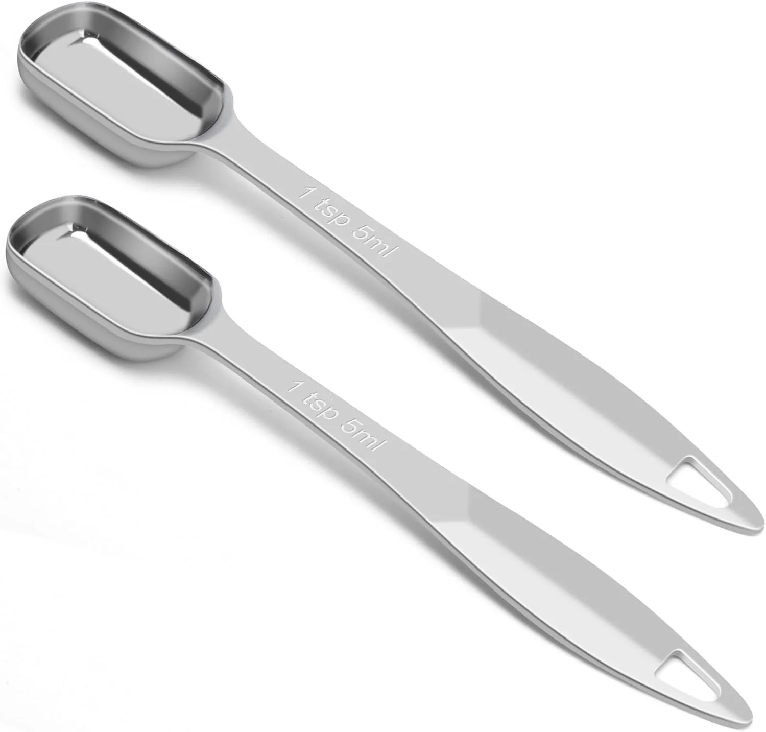 High-Performance 2 Pcs 1 Teaspoon 5 mL 1 Tsp 1 3 Tbsp 5 cc 1 6 oz Stainless Steel Single Measuring Spoon Long Handle Metal Measuring Spoon Kitchen Gadgets for Cooking amp Baking Effective