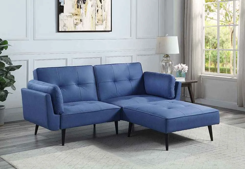 Fast Nafisa – Adjustable Sofa Ottoman – Blue Fabric Authentic