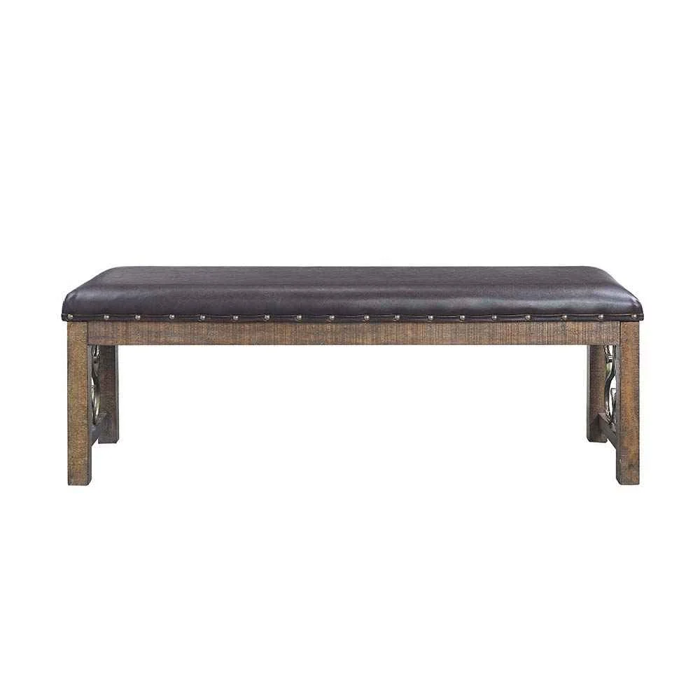Certified Raphaela – Bench – Black Synthetic Leather Weathered Cherry High-Performance