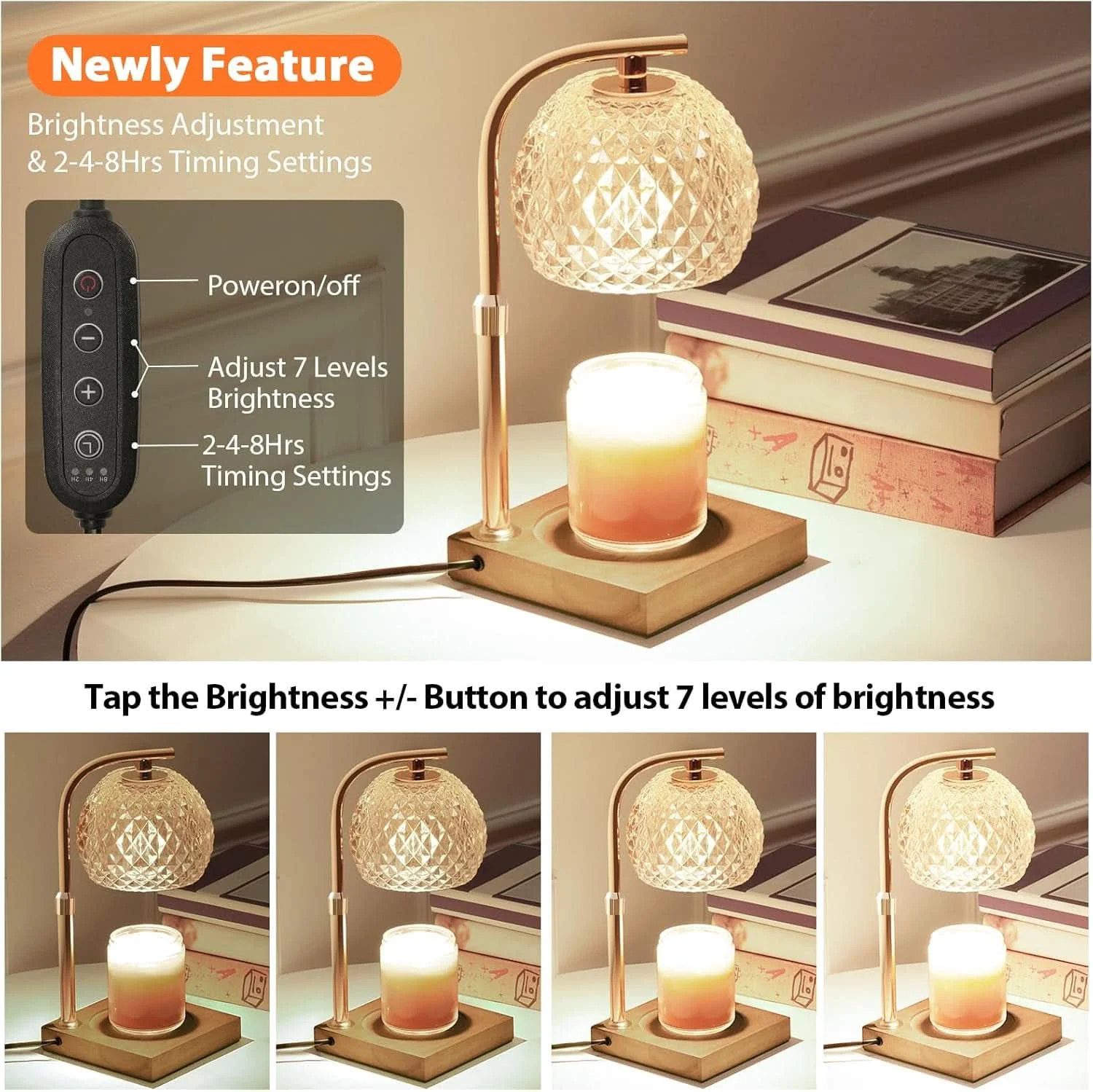 Efficient Candle Warmer Lamp With Timer Dimmable Functionality Sustainable