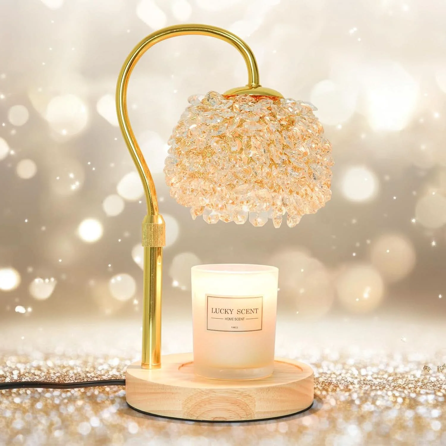 Original Design Candle Warmer Lamp Adjustable Height Crystal Lampshade Sustainable