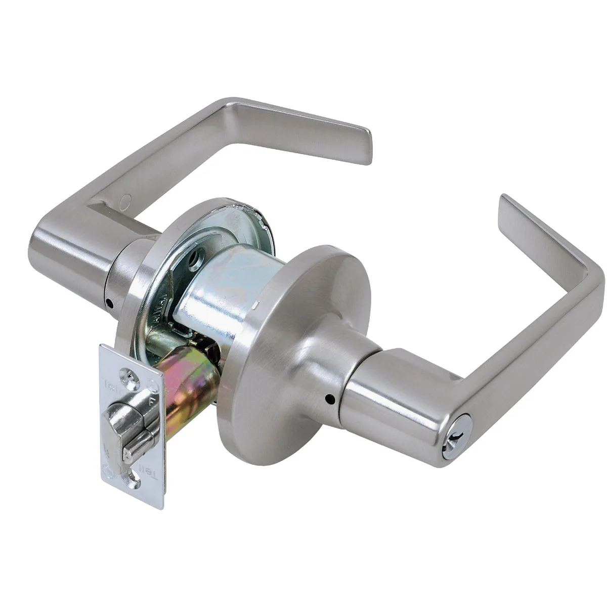 Contemporary Tell Satin Chromium-Plated Light-Duty Storeroom Door Lever Trendy