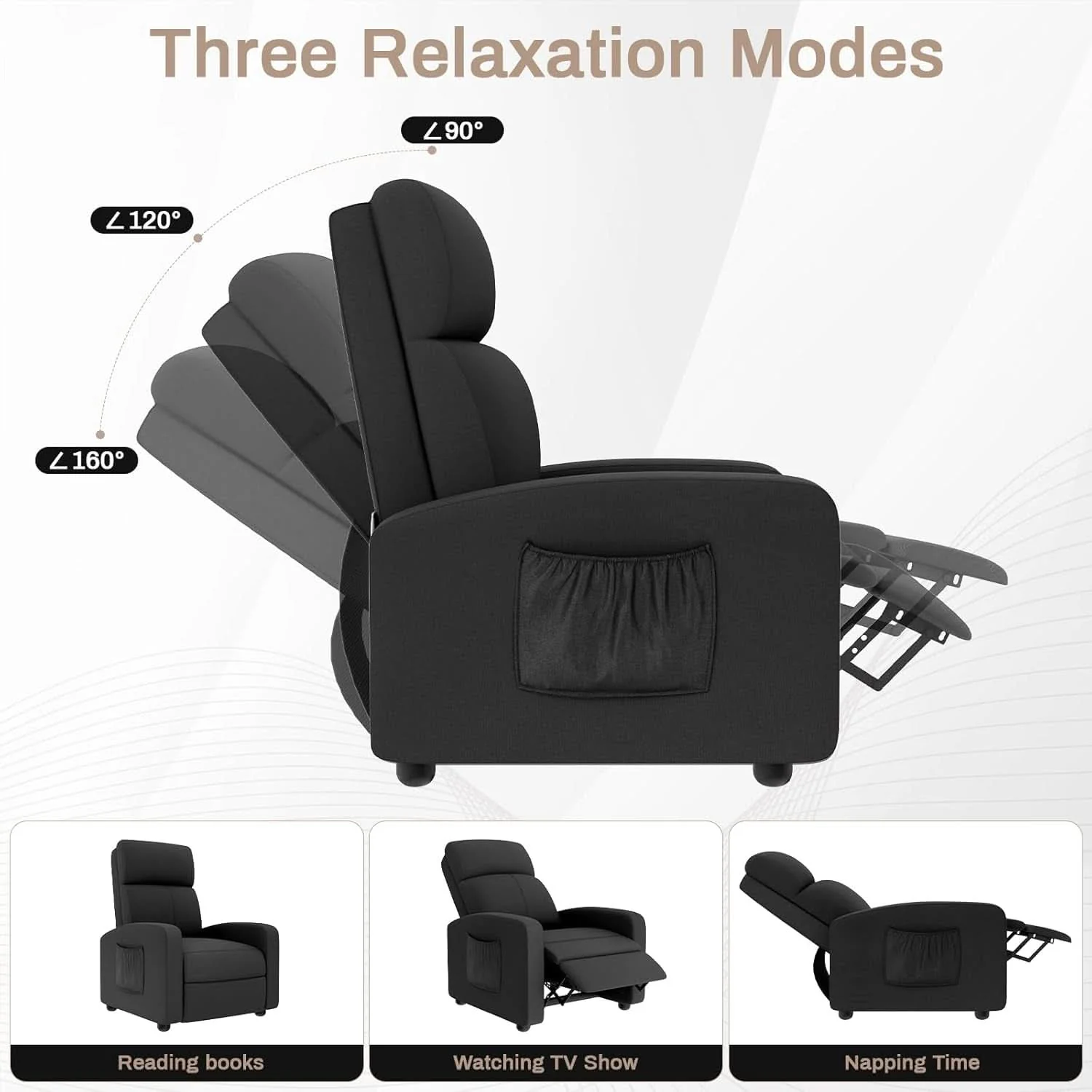 Trusted Soft Linen Recliner Chair With Adjustable Backrest Outstanding