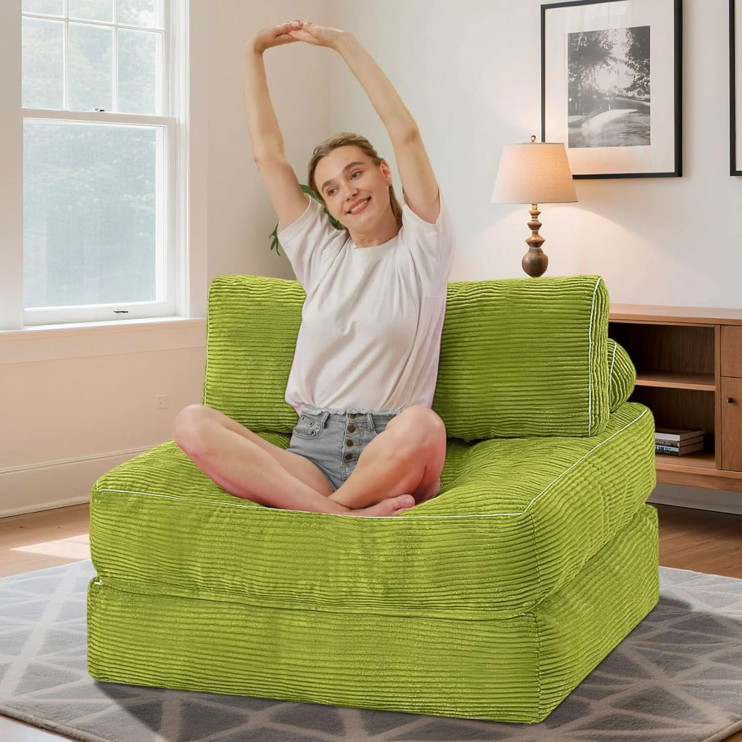 High-Performance Emerald Convertible Sleeper Sofa Bed With Backrest Original