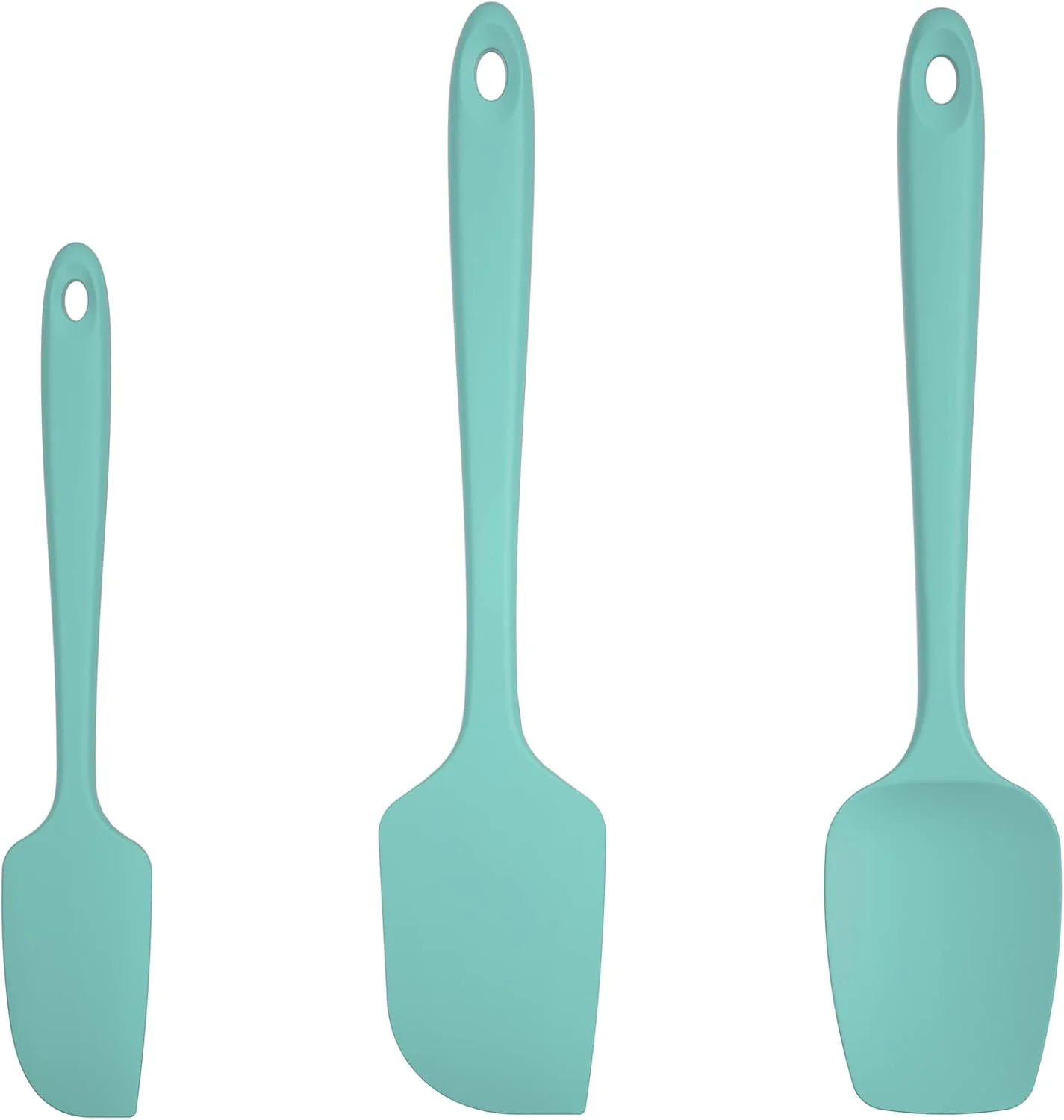 Green U-Taste Silicone Spatula Set 600ºF High Heat Resistant Seamless Food Grade Flexible Rubber Kitchen Cooking Mixing Baking Scraper for Nonstick Breathable