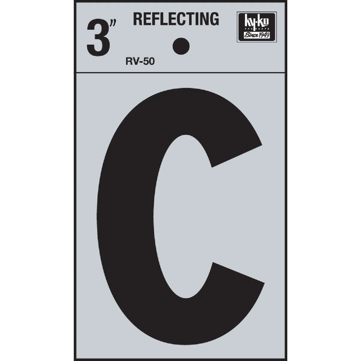 Fast Hy-Ko Vinyl 3 In. Reflective Adhesive Letter C Organic
