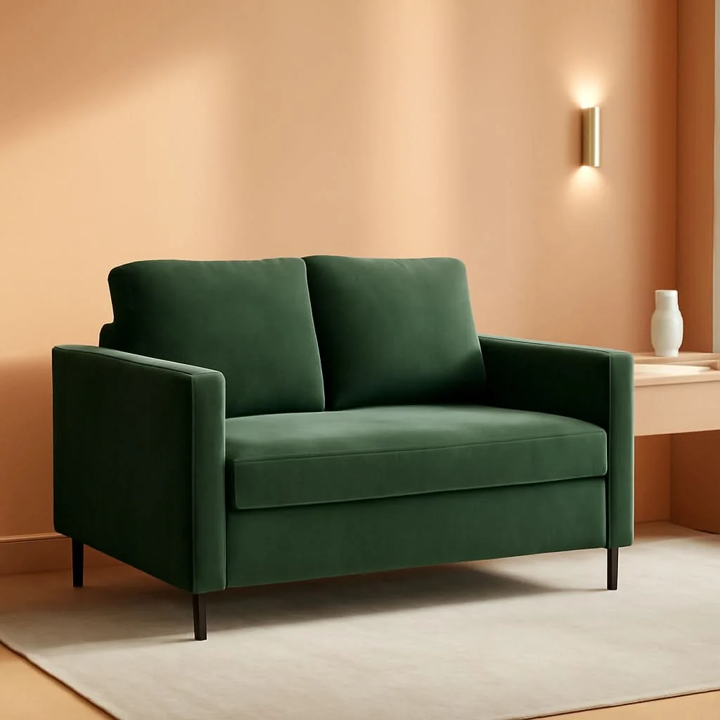 Authentic Forest Green Corduroy Convertible Sofa 47Inch Sleeper Fast
