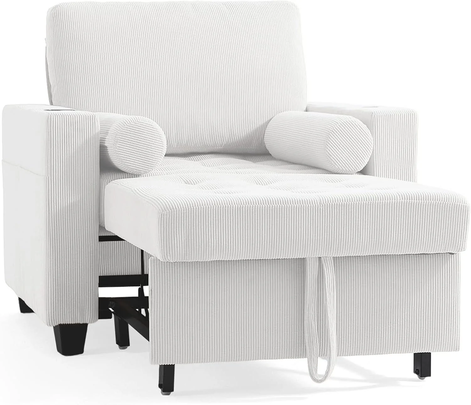 Powerful Beige Adjustable Sleeper Chair Sofa Bed Upholstered High-End