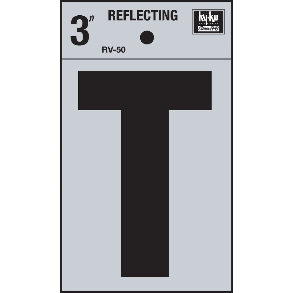 Expertly Made Hy-Ko Vinyl 3 In. Reflective Adhesive Letter T Eco-Friendly