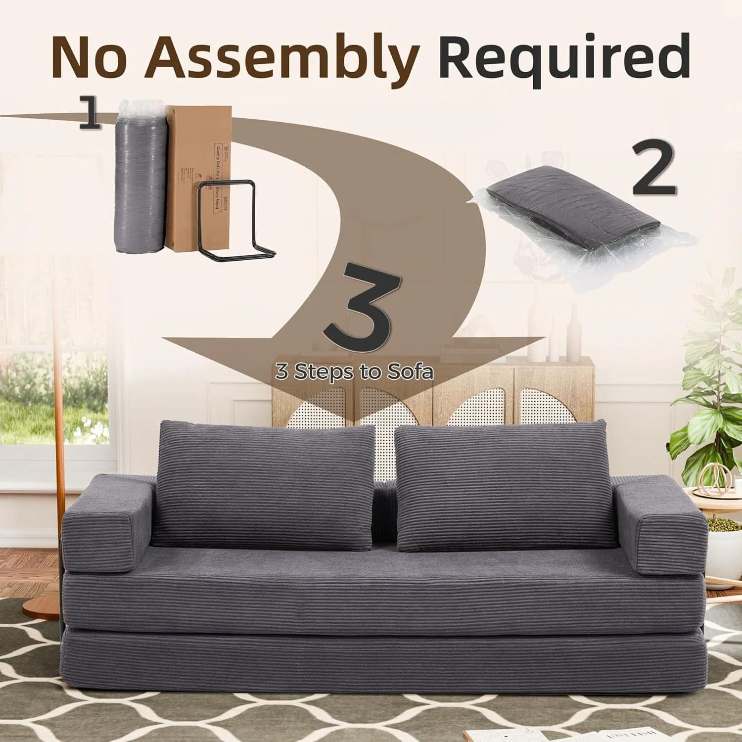 Sophisticated Corduroy Four In One ational Sleeper Sofabed Certified