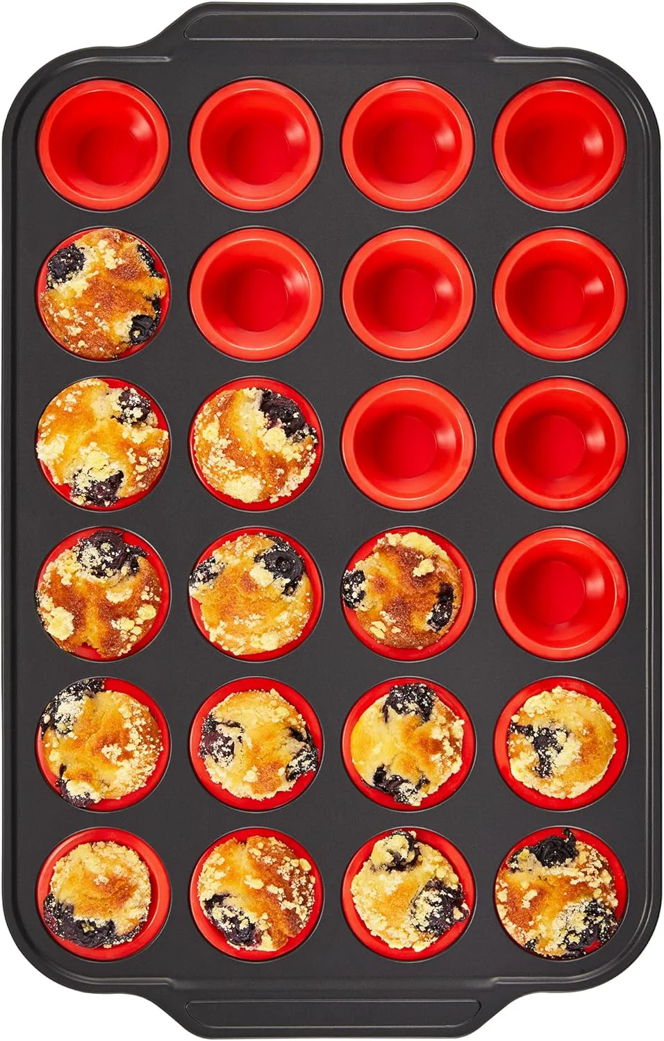 Consistent Bronypro Silicone Mini Muffin Pan with Metal Frame Egg Bite Molds for Baking for Baking Cupcake Pans 24 Regular Size Selected