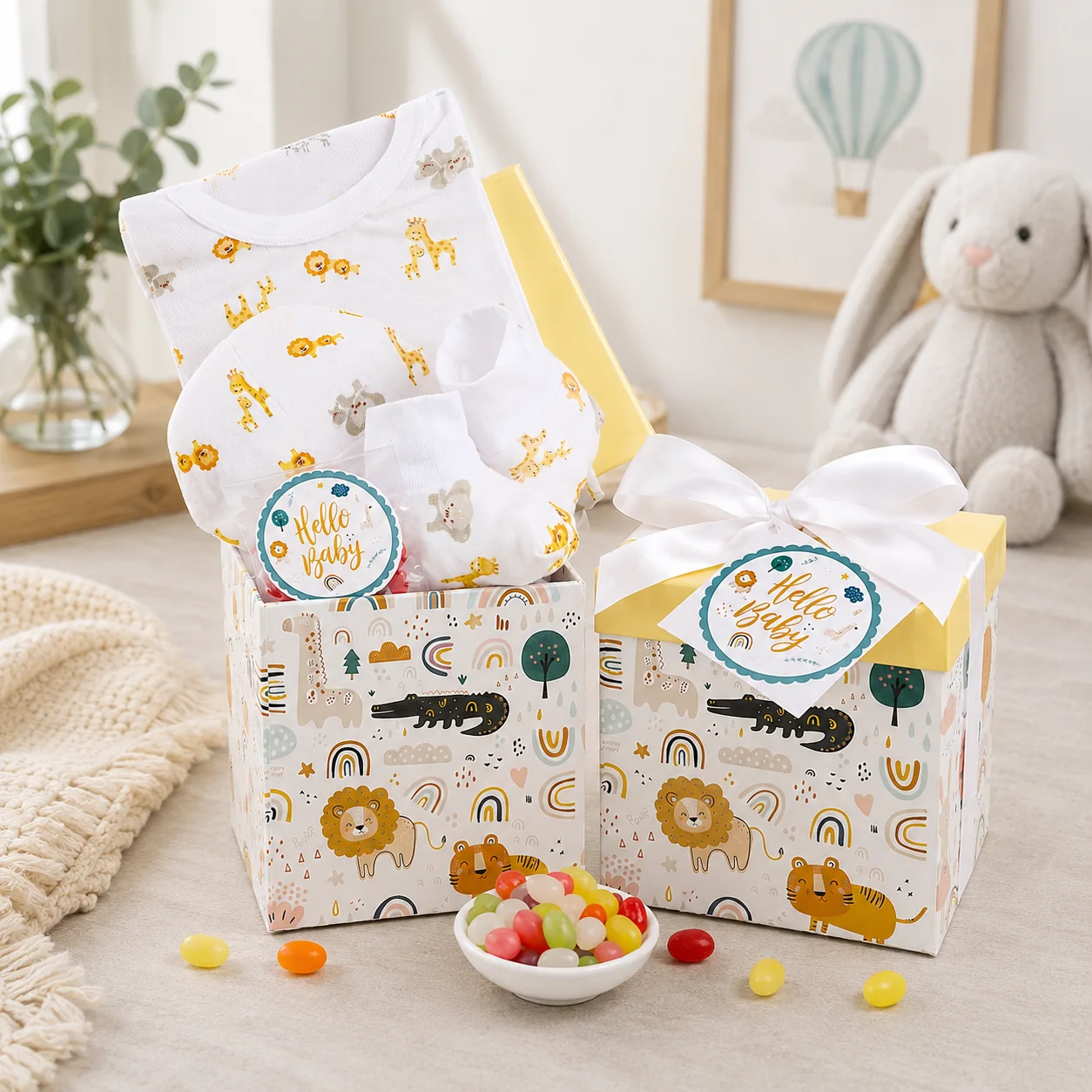Outstanding It’s a Jungle Out There New Baby Gift Basket Safe