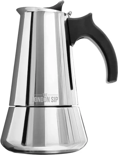 Classic London Sip Stainless Steel Stovetop Espresso Maker Moka Pot Italian Coffee Percolator Smooth