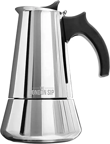 Efficient London Sip Stainless Steel Stovetop Espresso Maker Moka Pot Italian Coffee Percolator World-Class