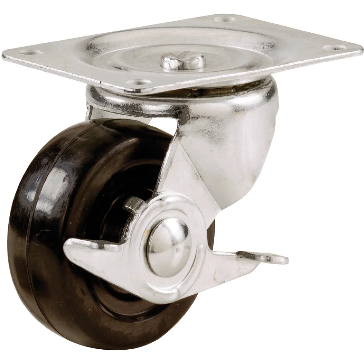Green Shepherd 5 In. General-Duty Soft Rubber Swivel Plate Caster with Brake