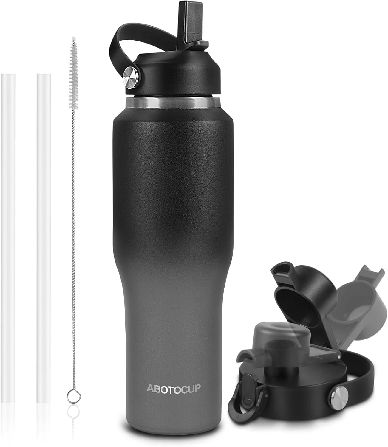 Unique 32oz Water Bottle Insulated with Powder Coated Fit in Any Car Cup Holder Water Bottles with Straw and Spout Lids Innovative