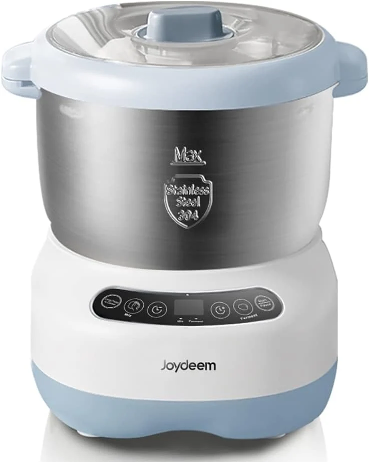 Healthy Joydeem Electric Dough Maker with Ferment Function Microcomputer Timing Face-up Touch Panel 6.6Qt 304 Stainless Steel JD-HMJ7L Soft