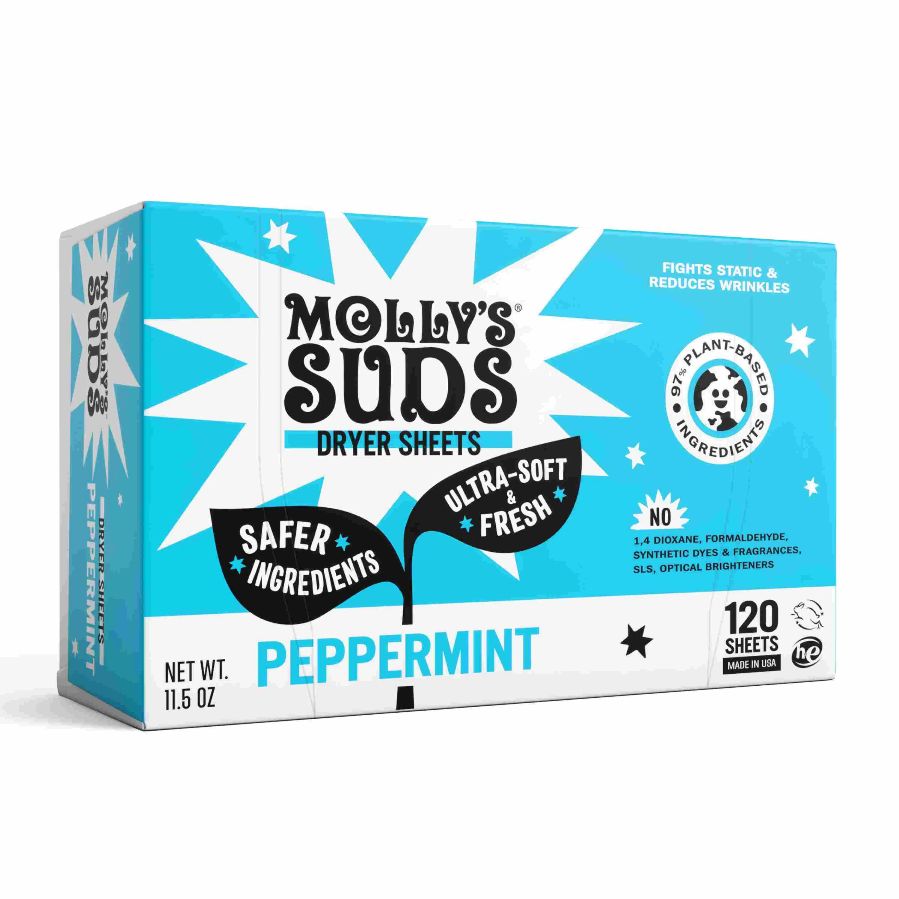 Durable Molly’s Suds Fabric Dryer Sheets Pure