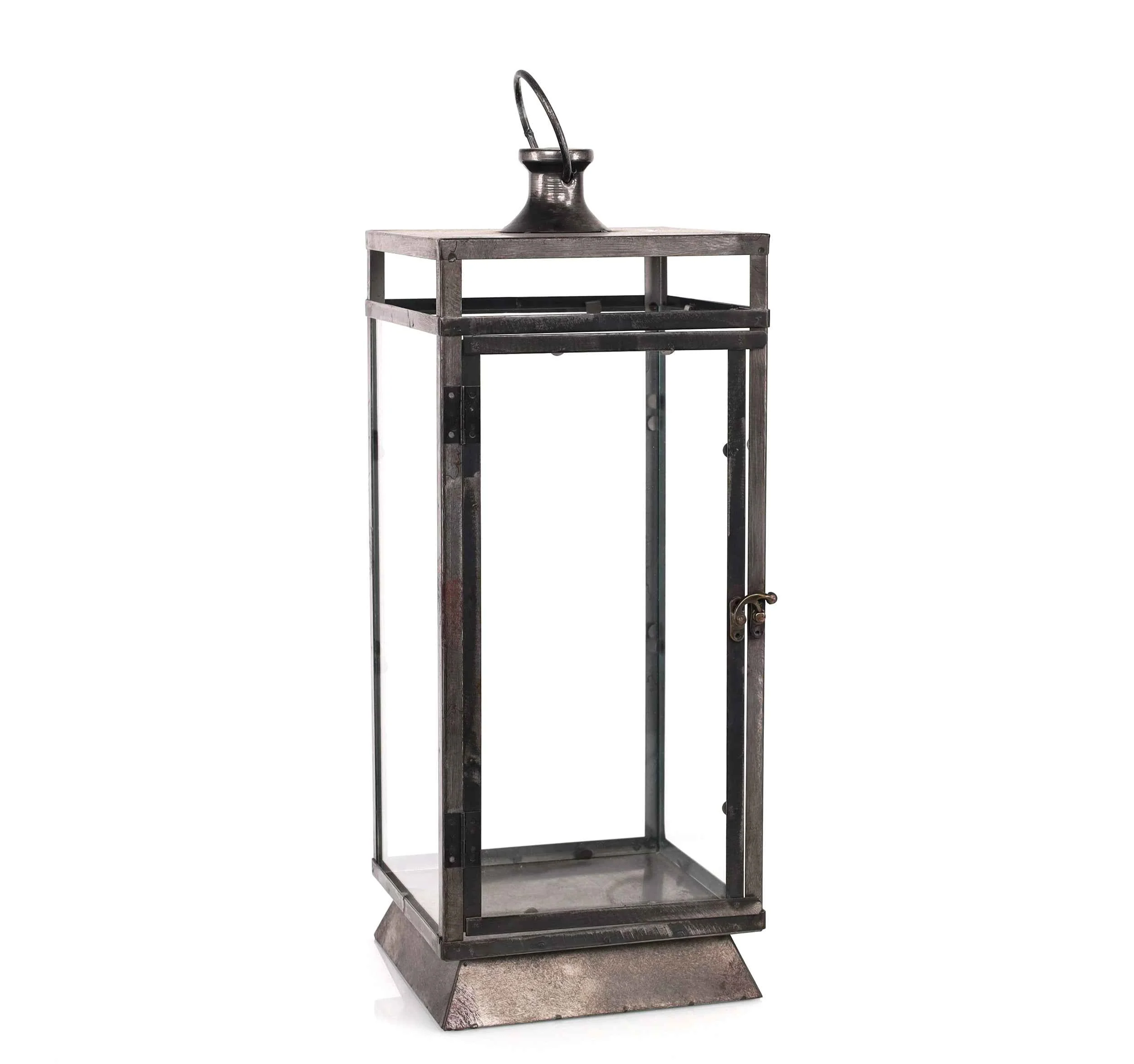 Practical Traditional Farmhouse Black Metal Lantern 20.5 Tall Refined