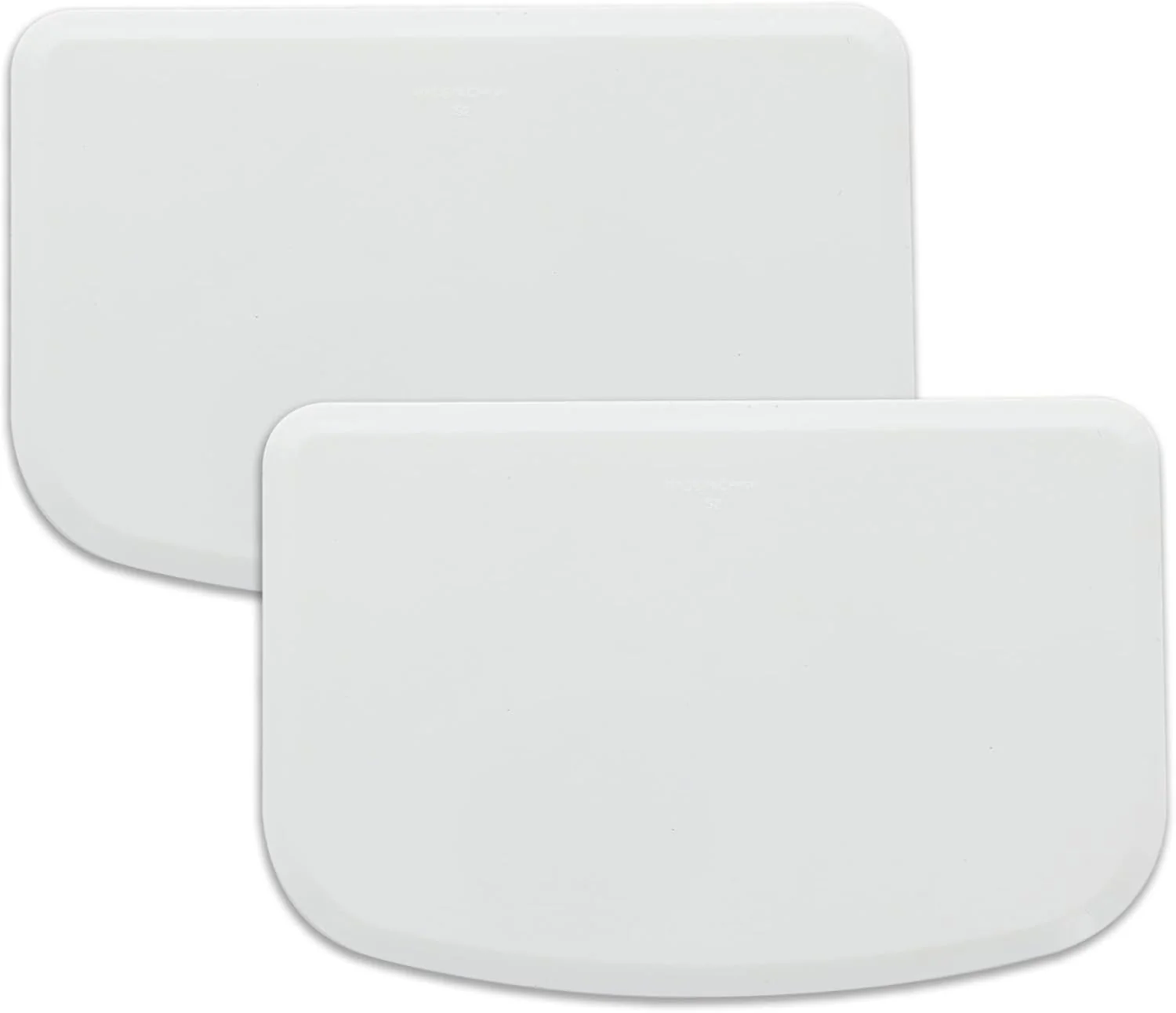 Exceptional Plastic Bench Scraper for Baking – 2 White Bowl Scraper – Flexible Food Safe Dough Scraper Multipurpose Good Grip Curved and Flat Edge Dough Cutter Fast
