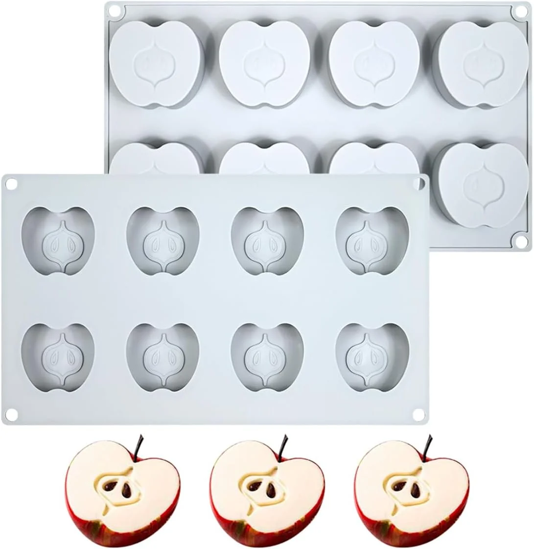 Powerful mostsom Appple Shaped Mousse Silicone Molds Chocolate Cake Mould Dessert Baking Form Cake Decorating Tools G_ Appple Natural
