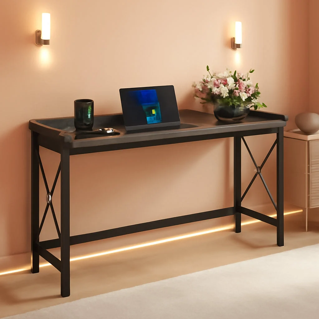 Superior Industrial Grade Sofa Console Table With USB Outlets Eco-Friendly