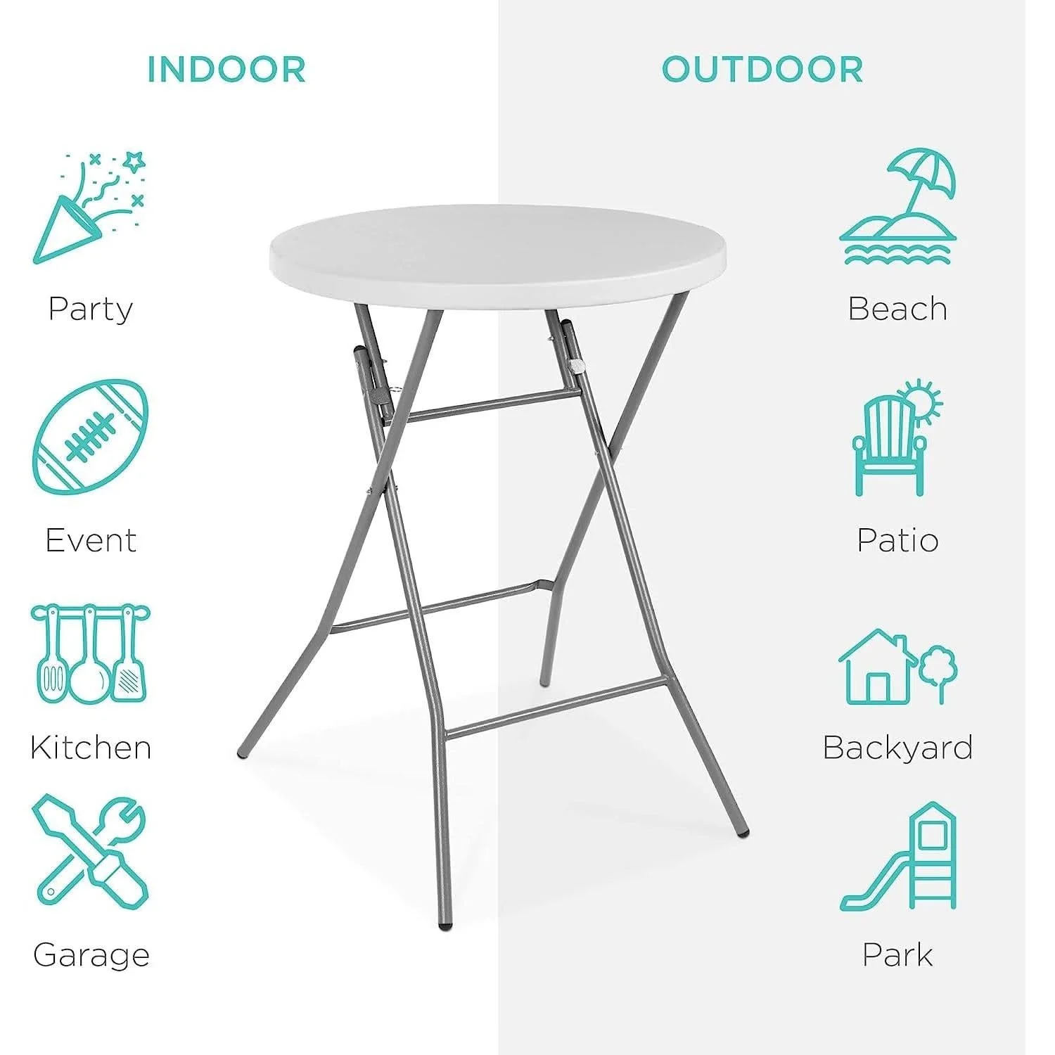Refined Bar Height Folding Table Indoor Outdoor Patio Table Excellent