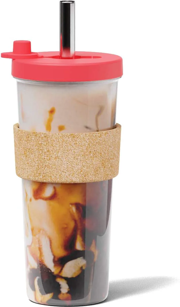 Trusted Dodoko Hot Pink Reusable Boba Tea Cup with Straw 24 oz – Insulated BPA Shatterproof Tumbler for Iced Coffee Smoothies Cold Drinks Innovative
