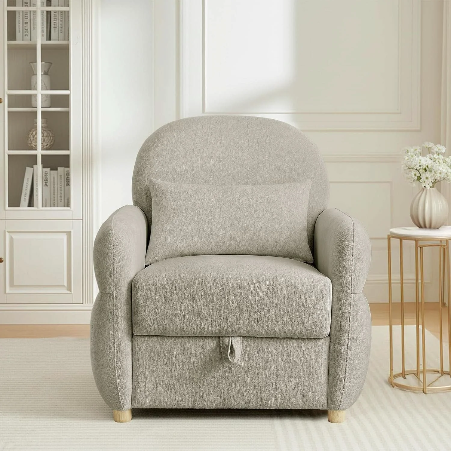Luxury 33Point5Inch Modern Reading Chair With HiddenStorage Flexible
