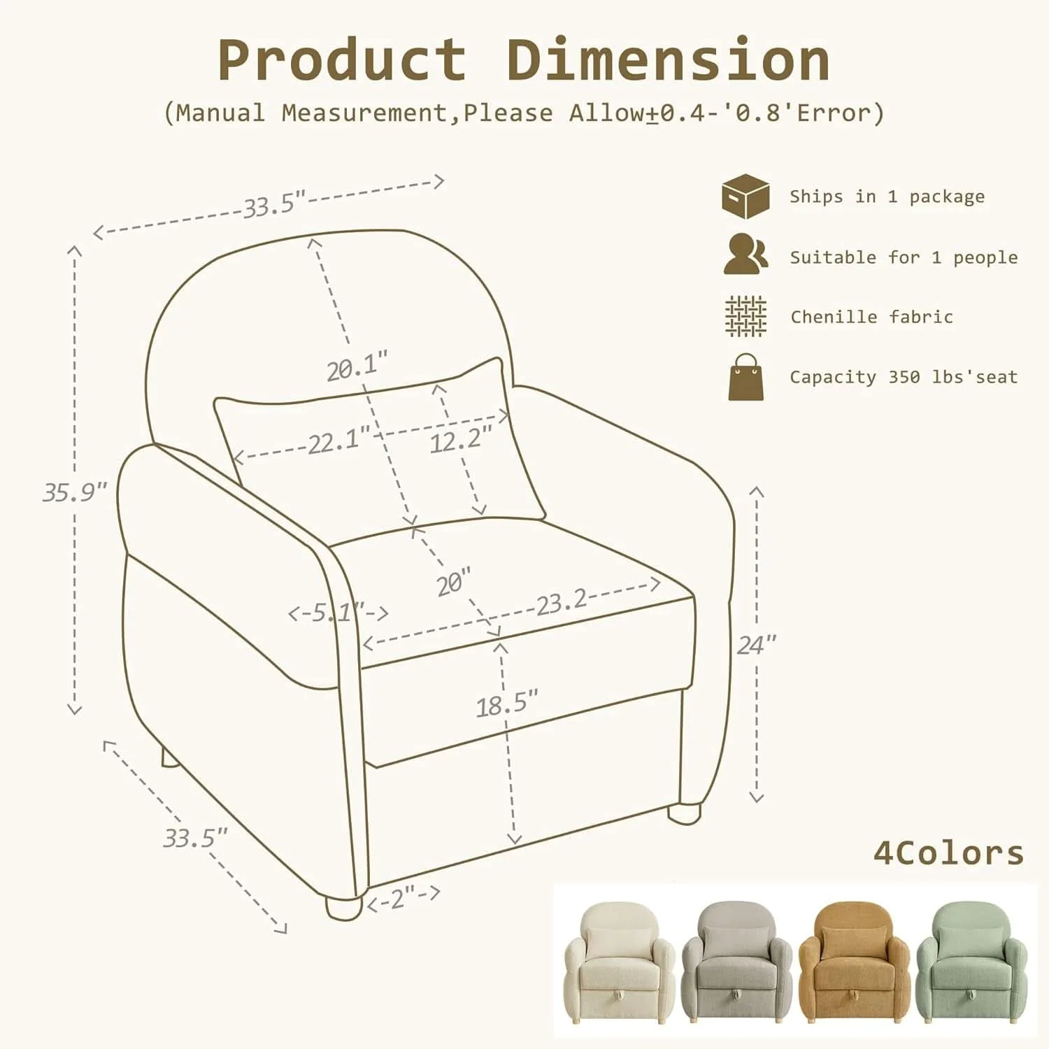 Refined Beige Contemporary Accent Chair With Generous Storage Powerful