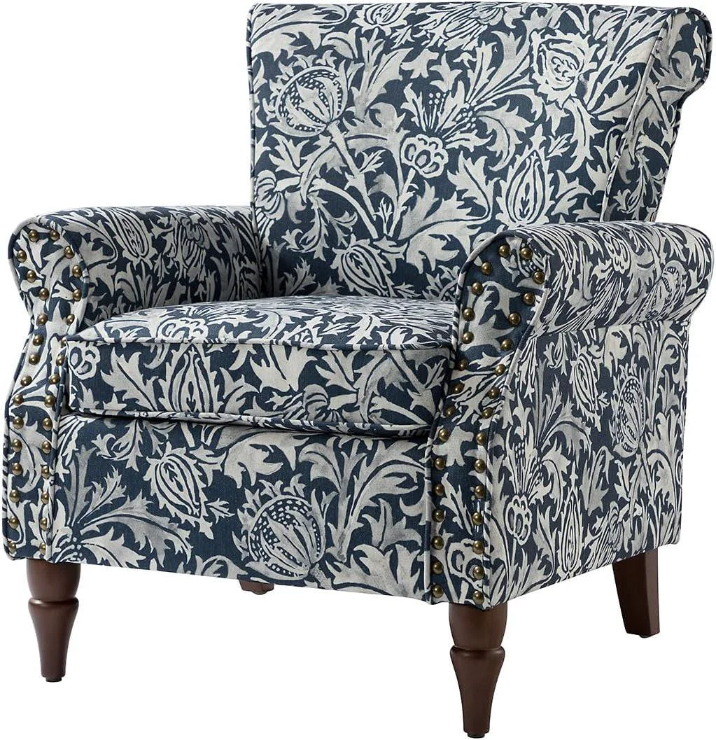 Recyclable Elegant Floral Wingback Chair With Removable Cushion Dependable