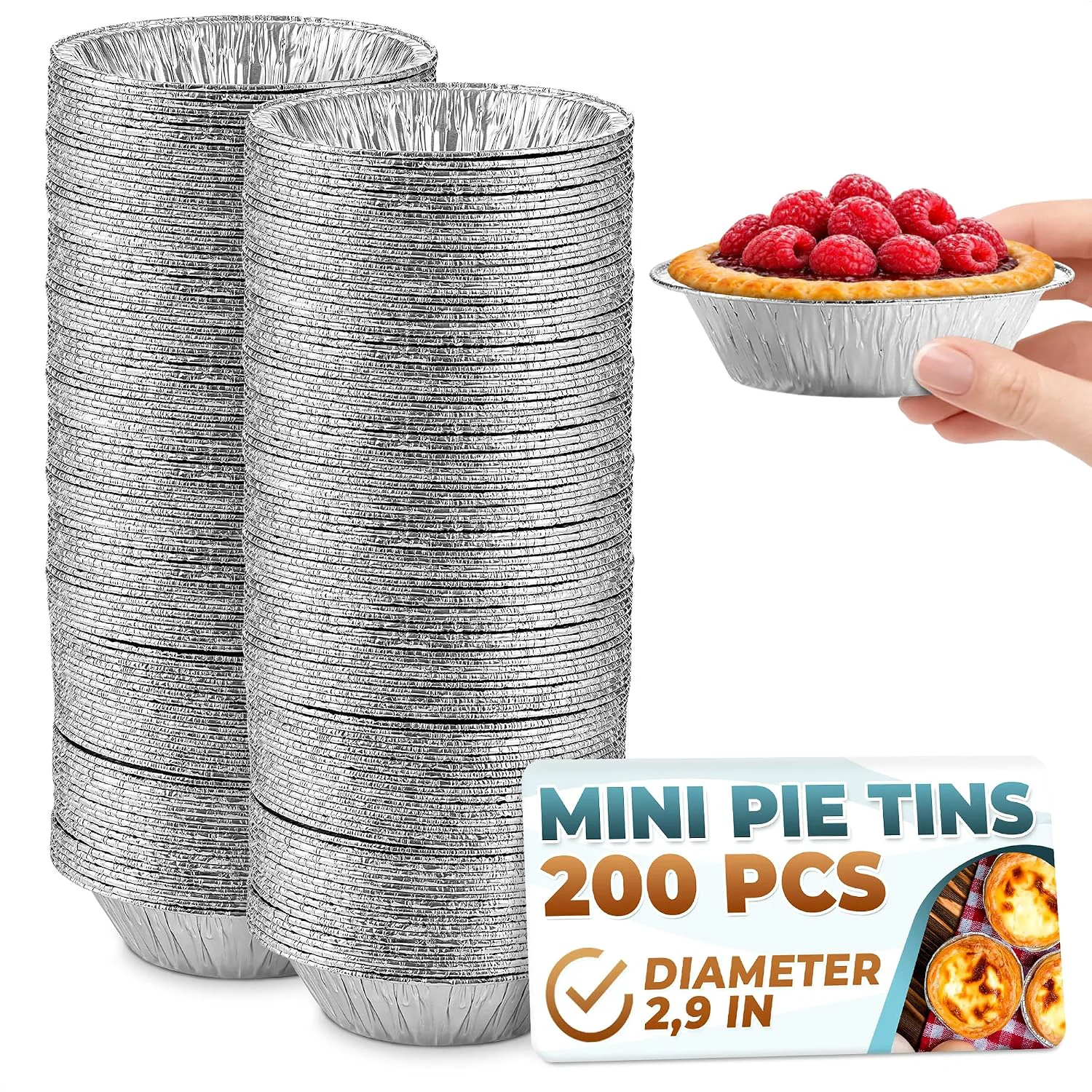 Responsible LEGLO Mini Pie Tins 3 Inch 200 Pack Small Disposable Aluminum Foil Pans Mini Tart Pans Hold Desserts and Catering Portions – Durable Stackable Oven Safe zer Safe Ready for Meal Prep Batches Proven