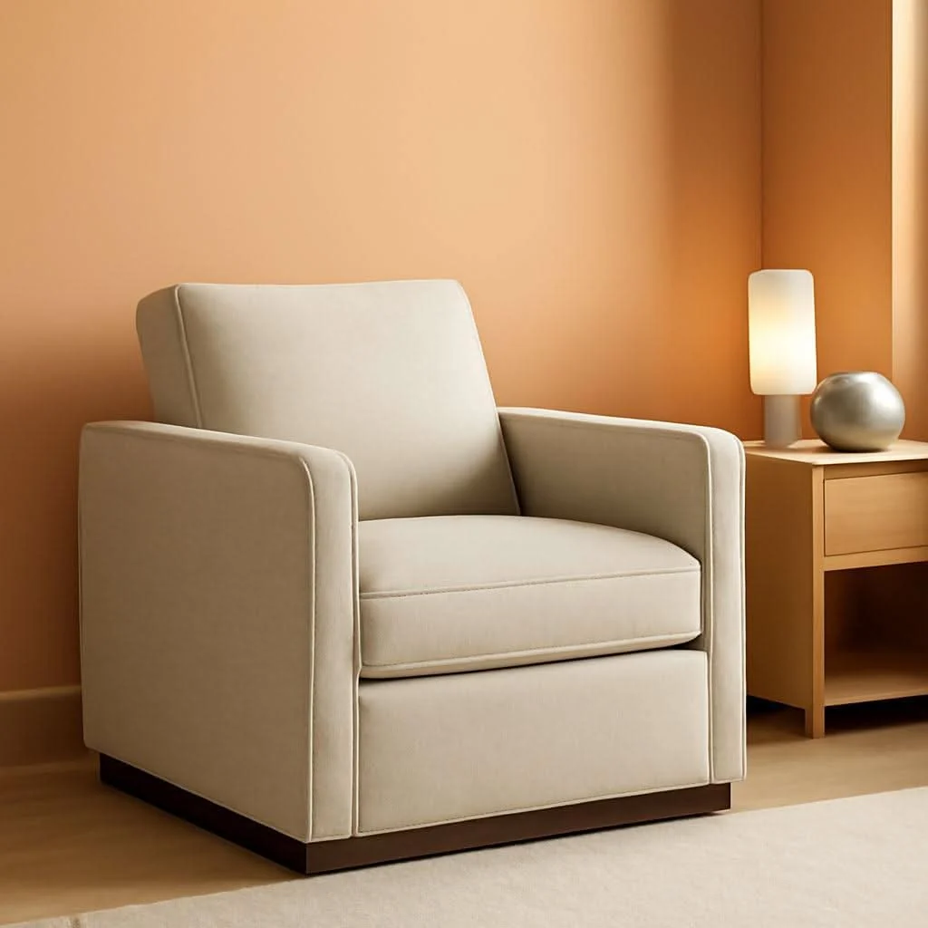 Fashionable Swivel Linen Accent Armchair Mid Century Modern 360 Swivel Sustainable