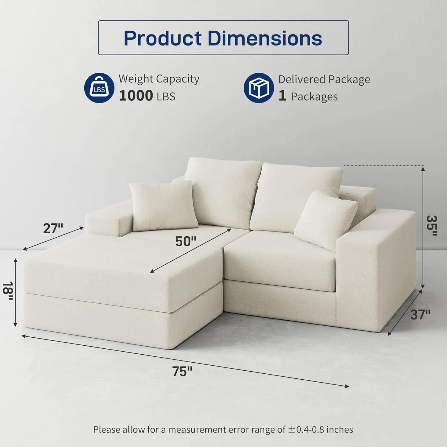 Optimized Beige Modular Sectional Sofa With Reversible Chaise Refined