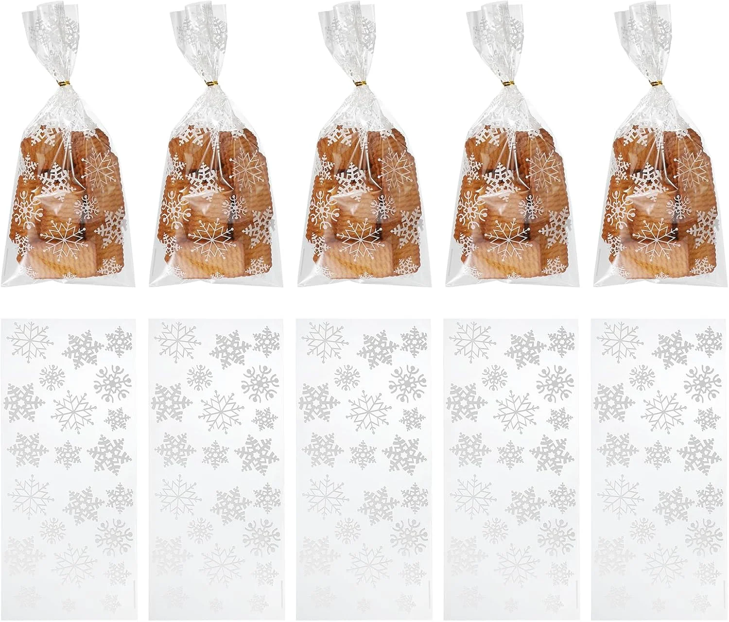 Specialty uxcell 100pcs Snowflake Treat Bags Cookie Bags with Twist Ties for Candy Package Christmas Holiday Winter Party Favors White Exceptional