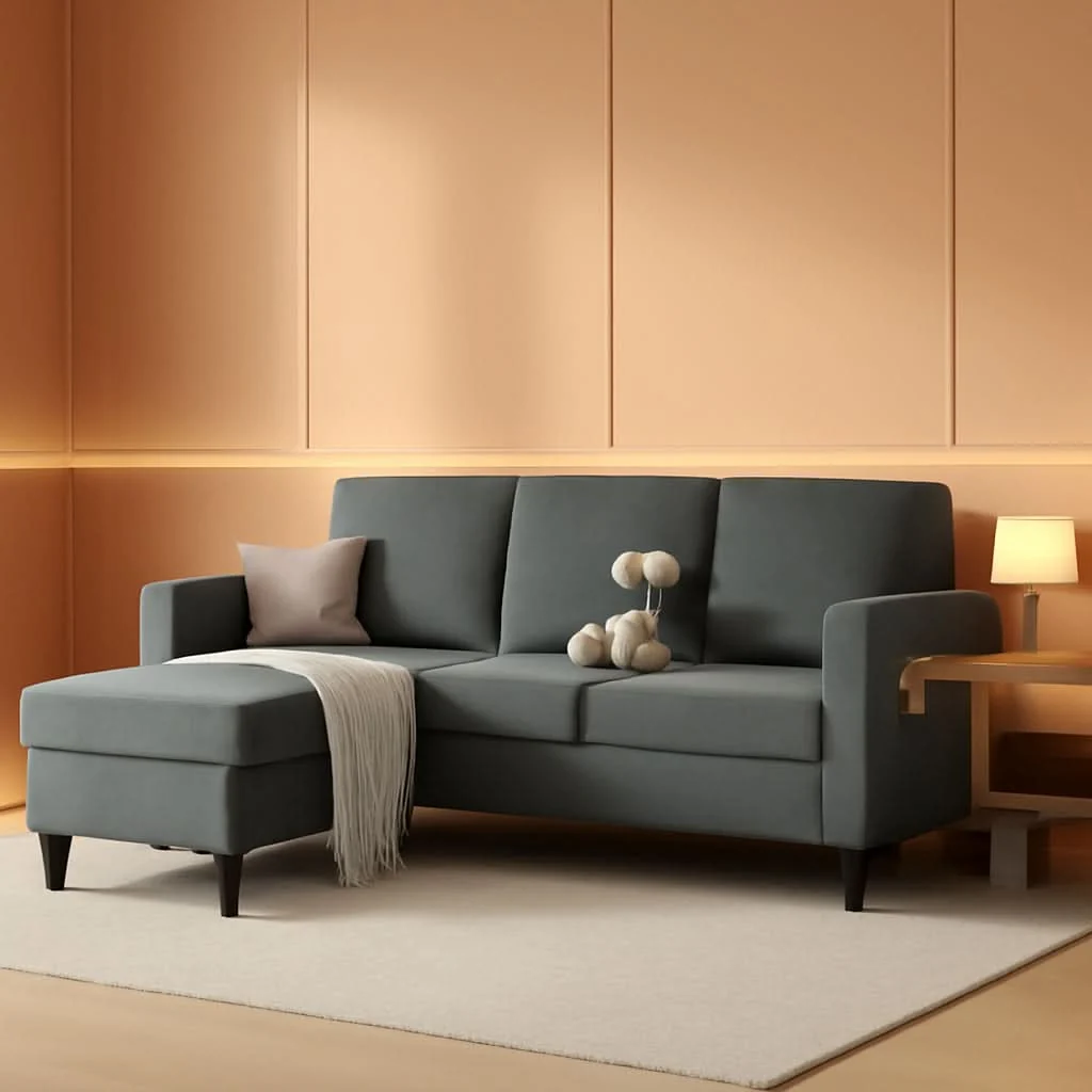Efficient Dark Grey Convertible Sectional Sofa With Storage Ottoman Versatile