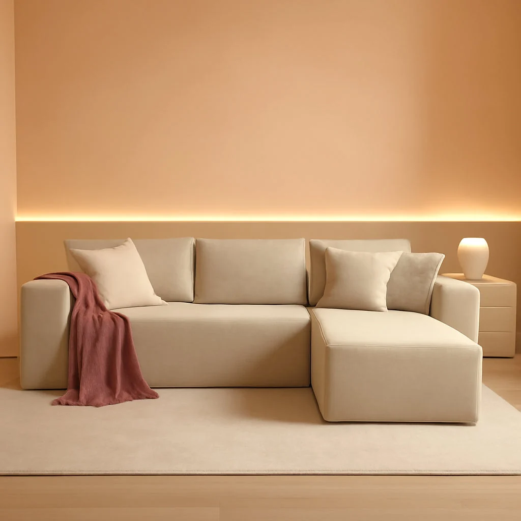 Proven 106 Inch Cloud Sectional Sofa Beige Contemporary Sofa Premium