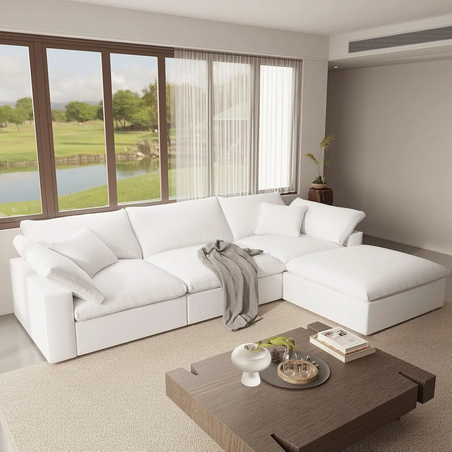 Innovative Oversize Modular Sectional Sofa with Chaise and Cushions Environmentally Friendly