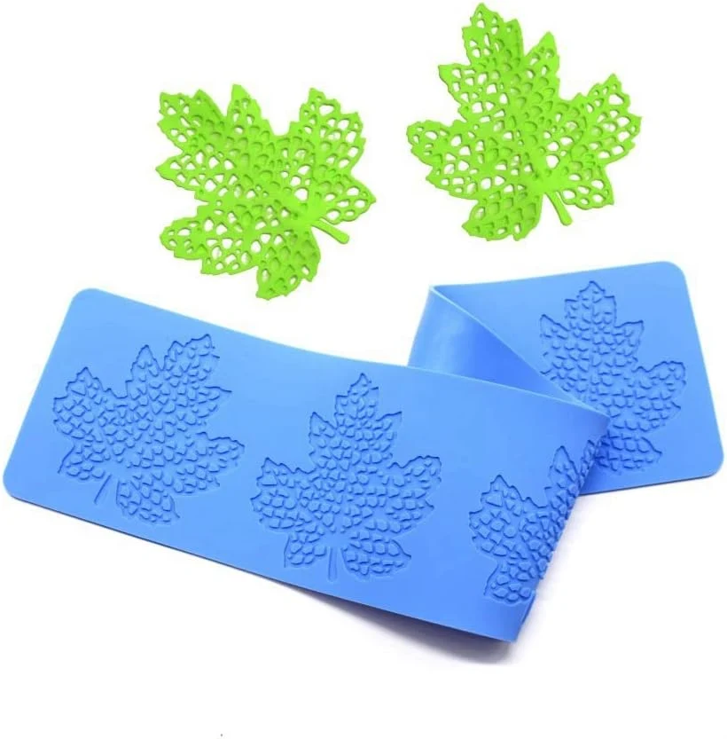 Genuine Leaf Mold 3D Hollow Leaves Mold Silicone Fondant Candle Mold for Cake Cupcake Food Decorations Modern