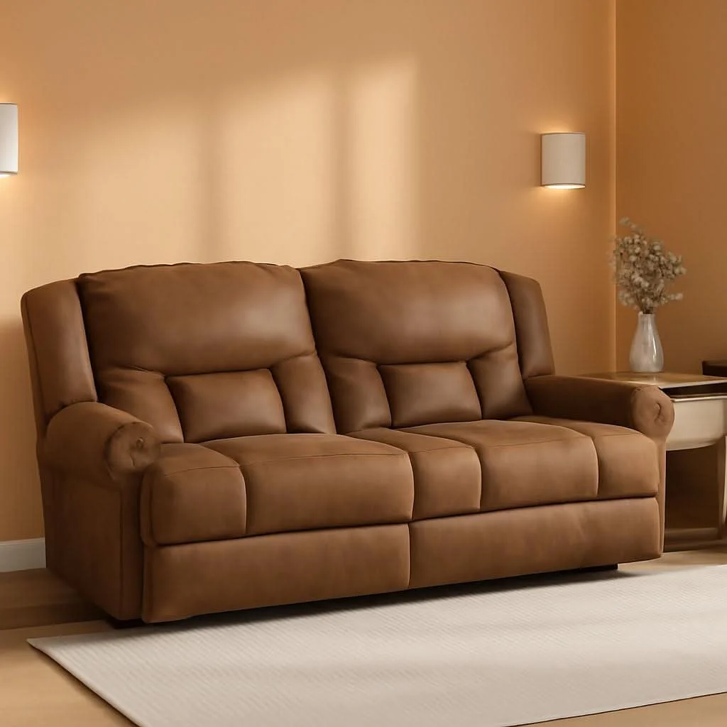 Proven Dark Brown Luxuriously Electric Reclining Sofa USB Durable