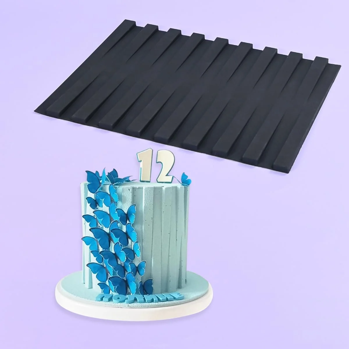 Secure mostsom Silicone Lace Mold for Fondant Piano Key Pattern Embossing Mat for Cake Decorating Chocolate Clay Resin Contemporary