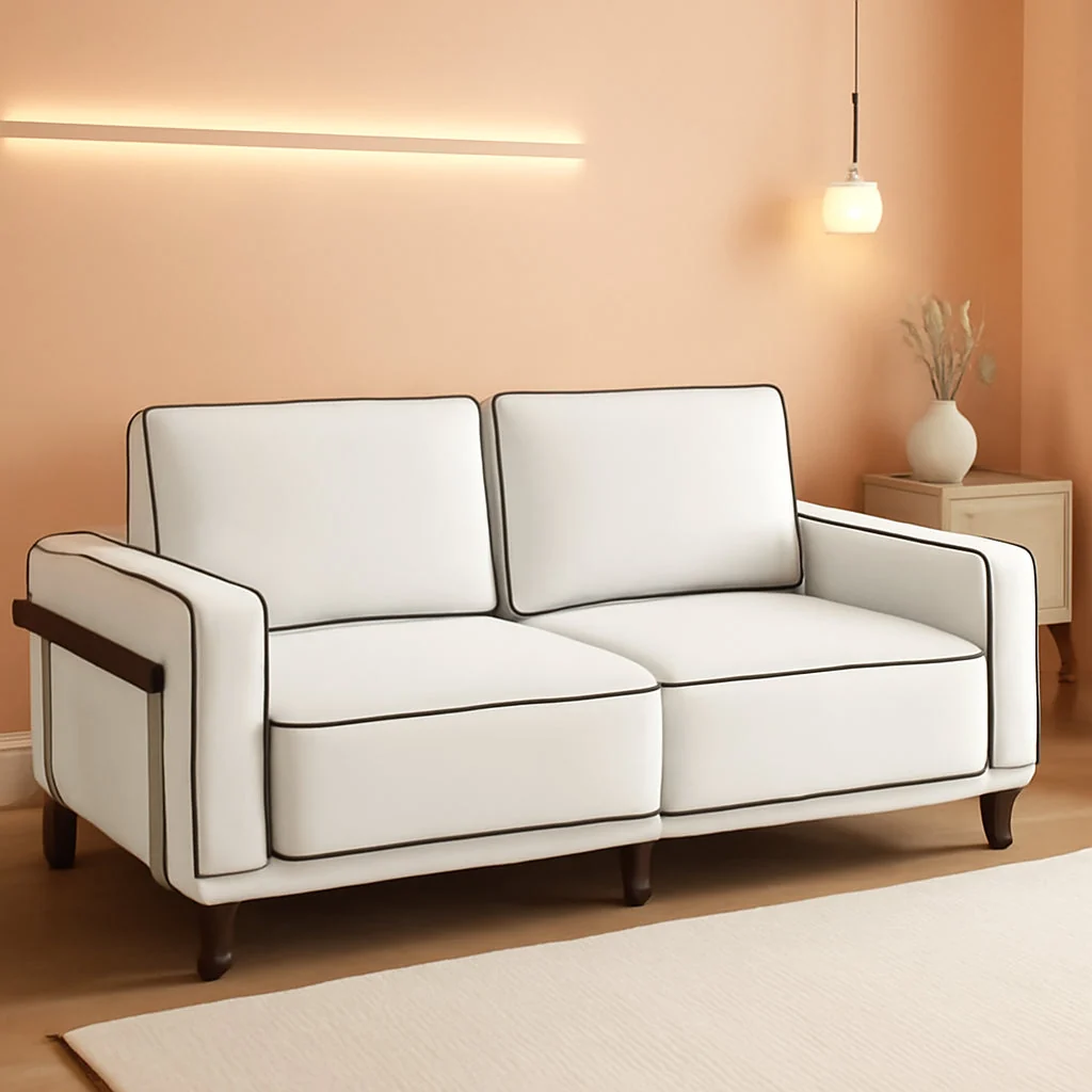 Specialty 80 Inches Cloudlike Loveseat Sofa White Upholstered Relaxed