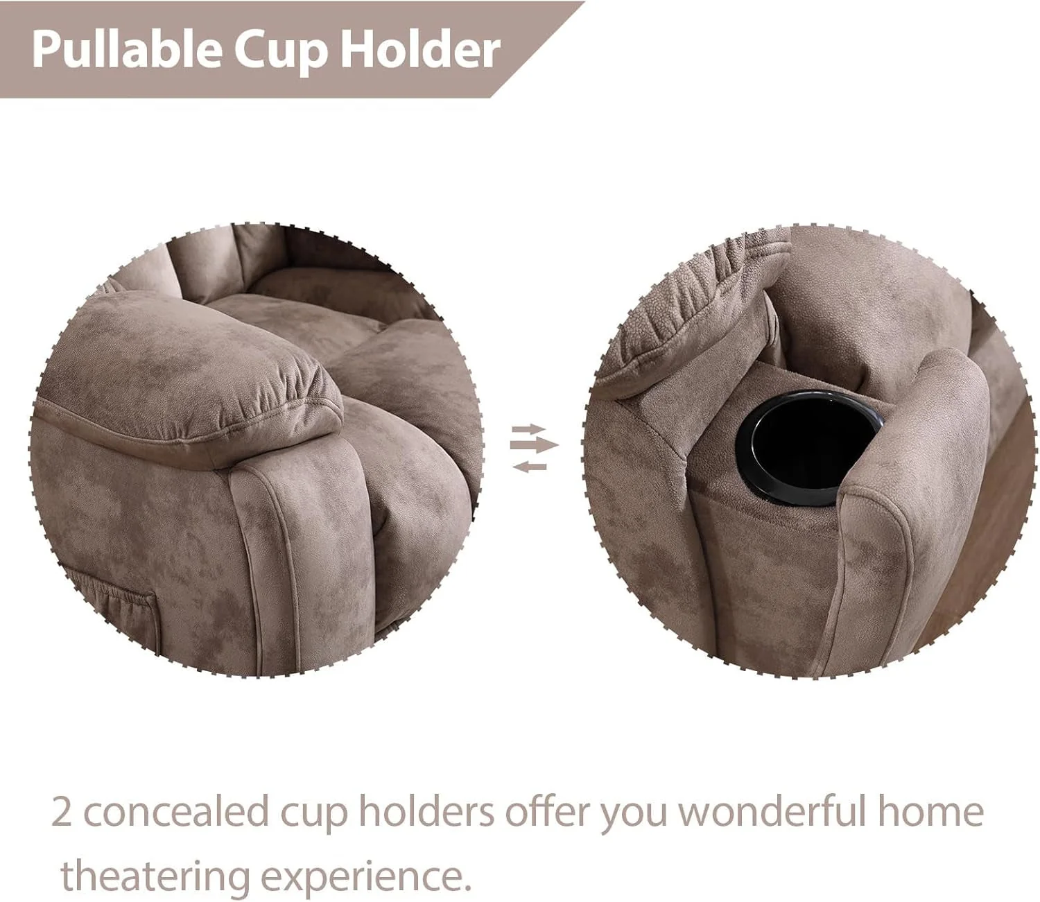 Contemporary Light Brown ExtraWide Two Seat Manual Recliner Loveseat Carefully Designed