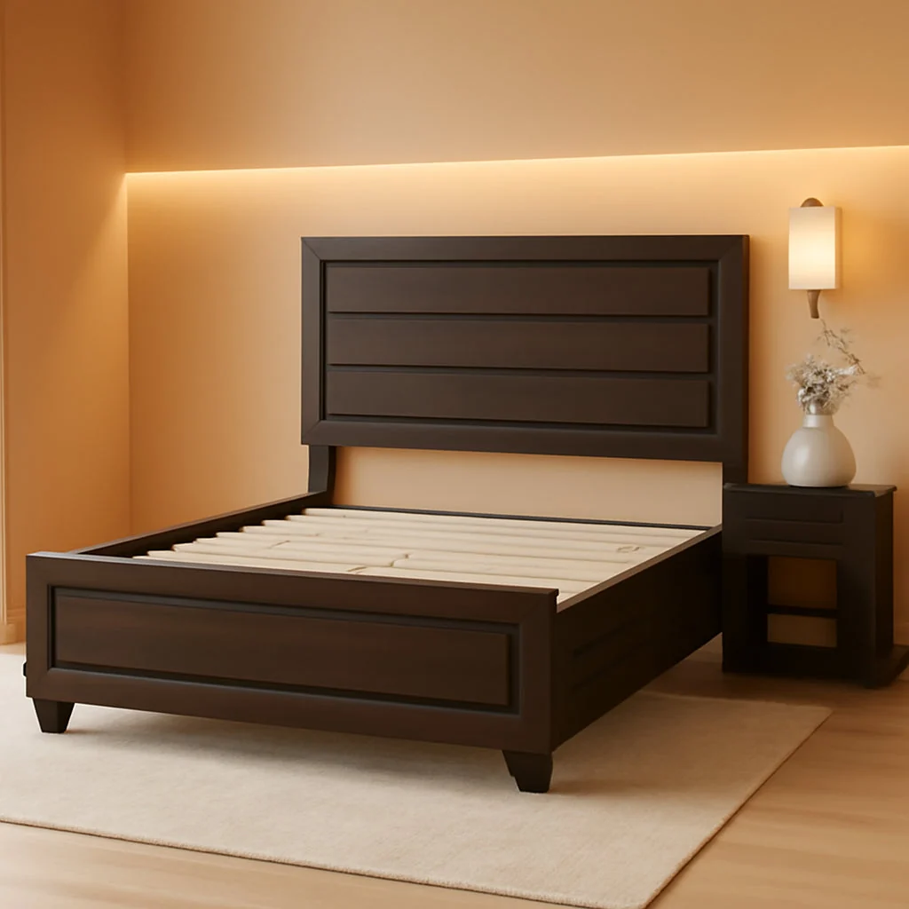 Effective Queen Platform Bed Dark Cocoa With Ample Storage Drawers Detailed