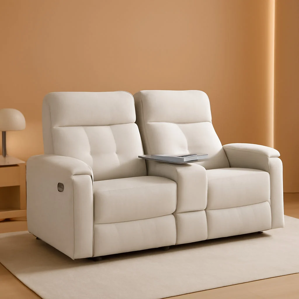 Effective Beige Tray Table Power Reclining Loveseat With Console Long-Lasting