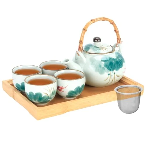 Clean Japanese Tea Set Porcelain Tea Set with Teapot and Tea Cup Set for 4 Consistent