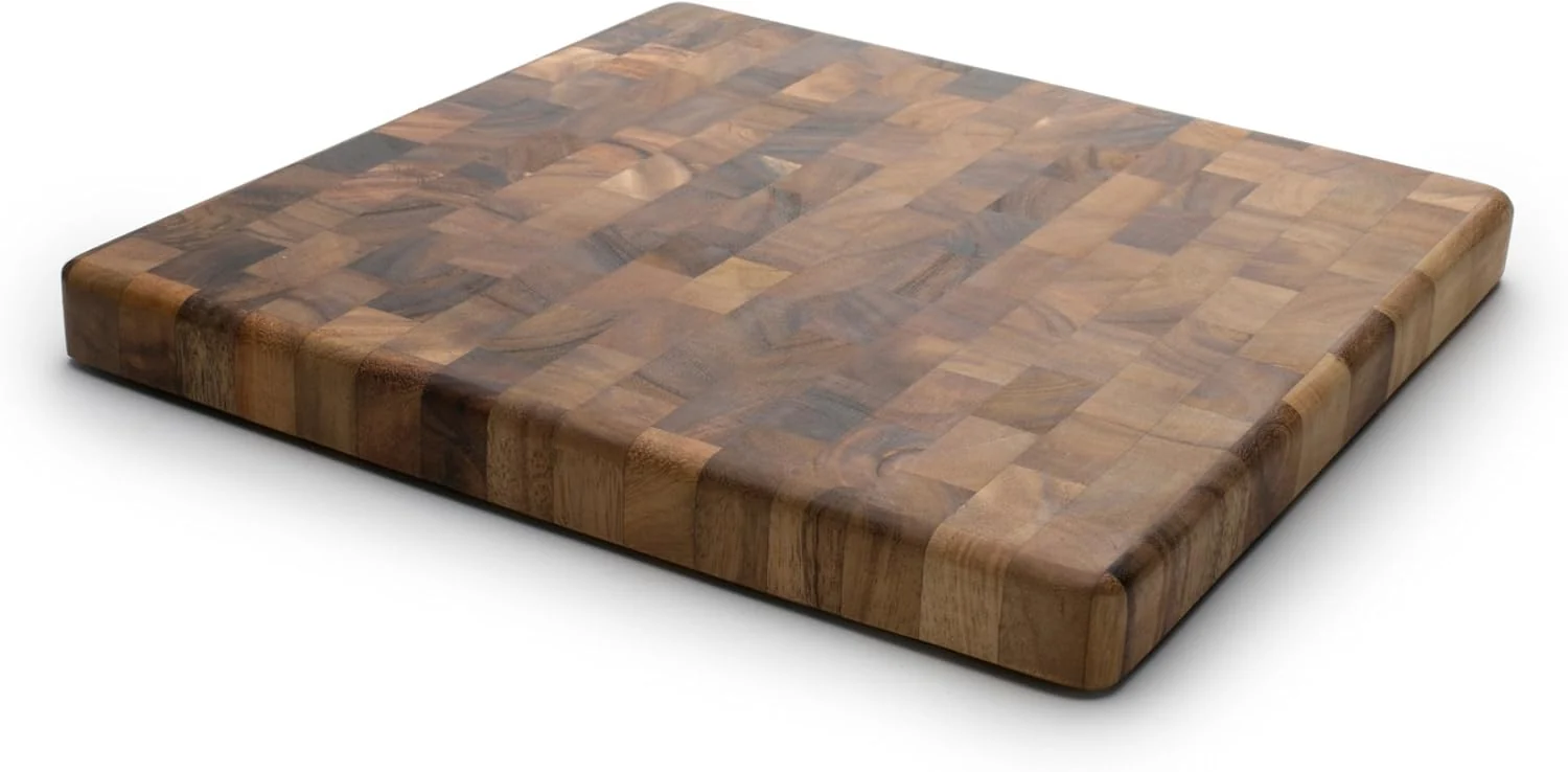 Exceptional Ironwood Gourmet 28218 Square Charleston End Grain Chef’s Board Acacia Wood 14 Square Versatile