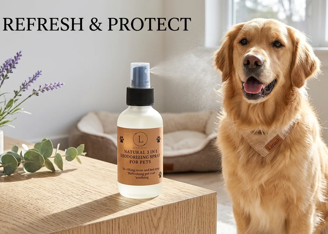 Pure Natural Pet Deodorizing Spray – Freshening Mist for Dogs Cats Green